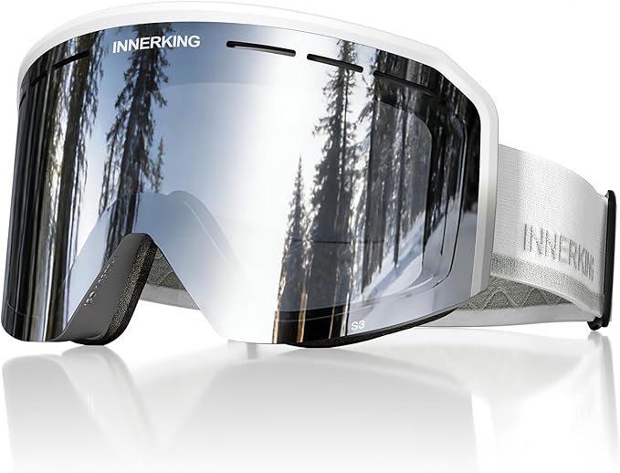 Innerking Ski/Snowboard Goggles OTG for Men Women & Youth - Over Glasses Snow Sports Goggles Anti Fog 100% UV400 Protection