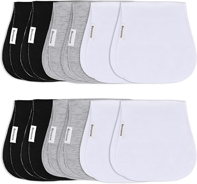 Baby Burp Cloths & Baby Bibs 2-in-1 Design Large Size 3 Layers Thicken Cotton Super Absorbent and Soft Baby Spit Up Burping Rags Baby Burp Cloth Set for Boys and Girls Solid 12 Pack