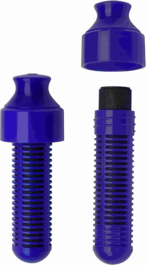 bobble Classic Water Bottle, Filtered Water, BPA-Free Reusable Bottle, Soft Touch Carry Cap with Replaceable Carbon Filter for Sustainable Water and Hydration 34 oz, 2 Pack (Navy Blue)