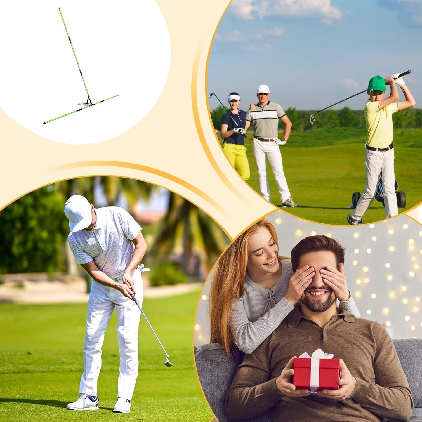 Golf Alignment Sticks - Portable Training Aid, Adjustable Practice Equipment, Carefully Designed Precision Swing Alignment Tool | Driving Range Training Improvement Gear for Men Women coachPlayer