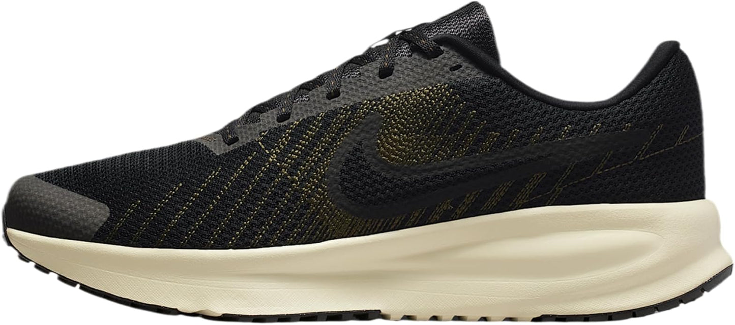 Nike Men's Run Defy Road Running Shoes, Black/Black-Dark Hazel-Light Khaki, 8.5