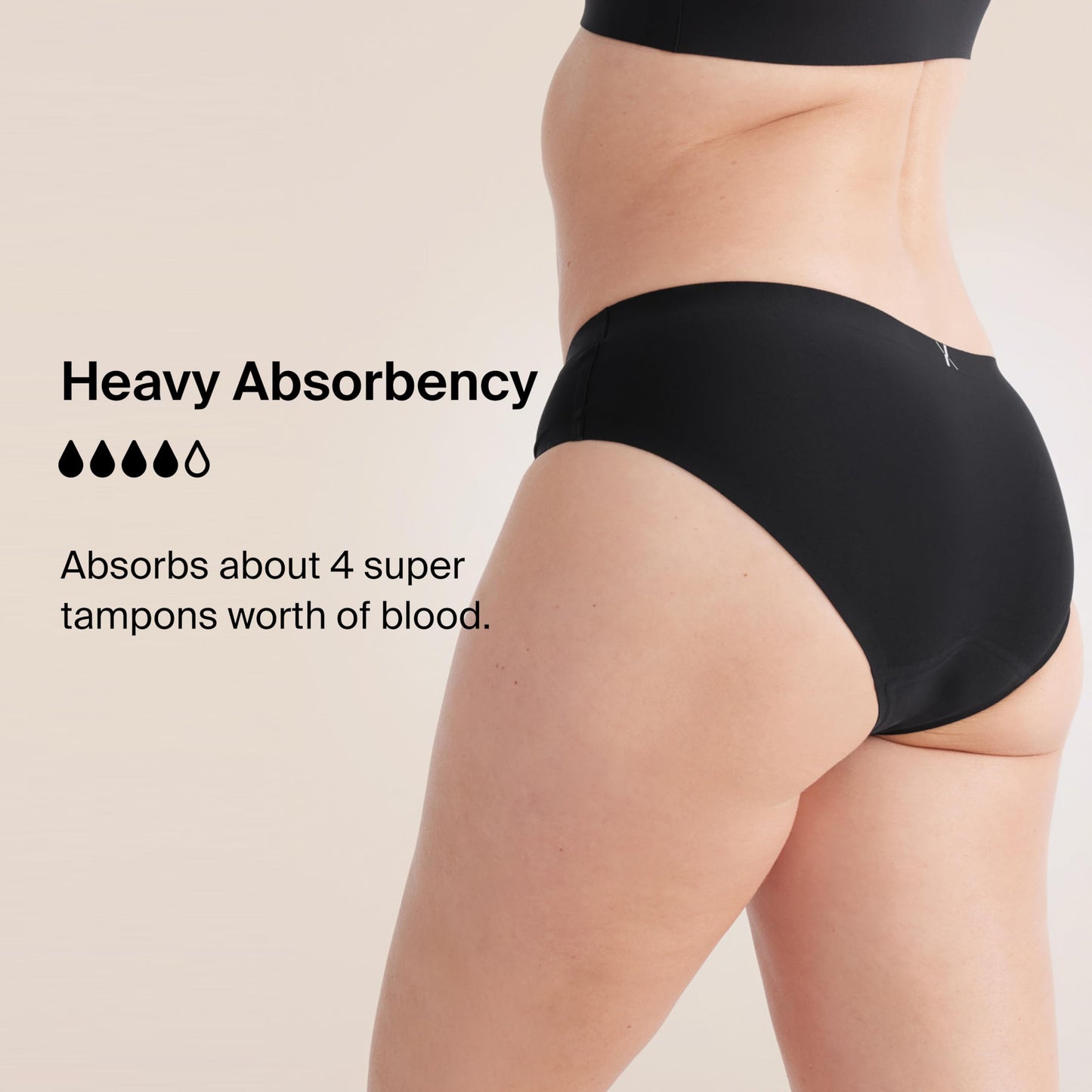 KNIX Super Leakproof Bikini - Period Underwear for Women - Machine Washable, Reusable - Black, X-Large (1 Pack)