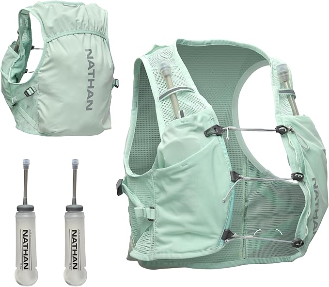 Nathan Women's Hydration Vest - Lightweight Mesh, Breathable, 2x14oz Flasks, 2L Bladder, Reflective Vest, Pinnacle Breeze
