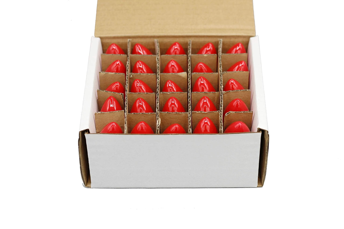 Creative Hobbies® C7 Light Bulbs, 7W Incandescent, Ceramic Opaque Red, 25 Count, Model 3228A