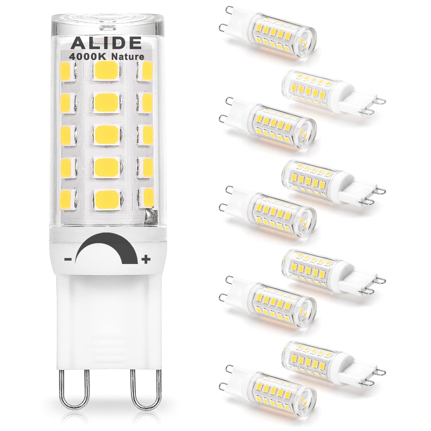 Alide G9 Led Bulbs Dimmable 3W, 4000K Natural White, 10 Pack, Clear Bi-Pin, 300Lm, Halogen Equivalent For Home Lighting