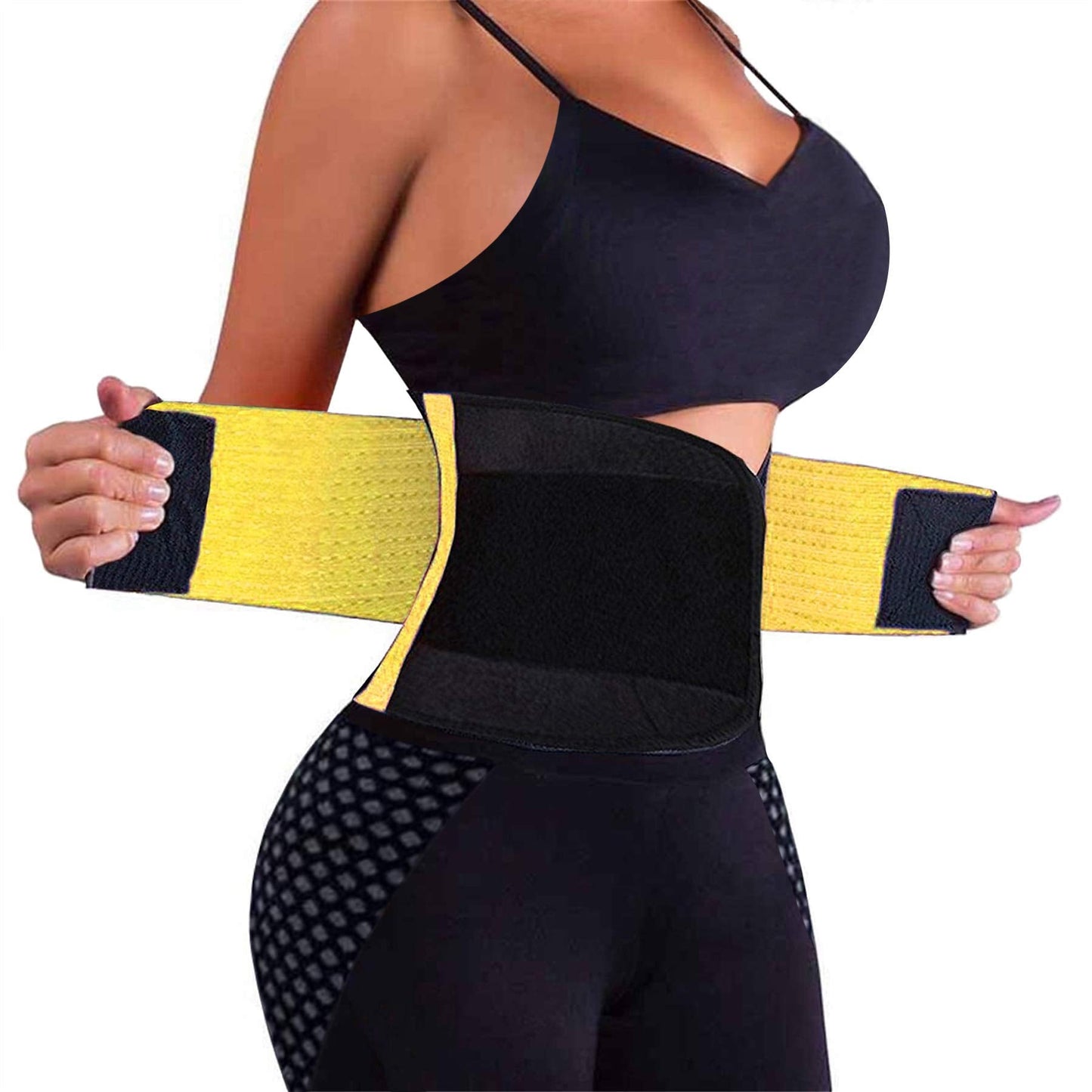 VENUZOR Waist Trainer Belt for Women - Waist Cincher Trimmer - Slimming Body Shaper Belt - Sport Girdle Belt (UP Graded)(Yellow,Small)