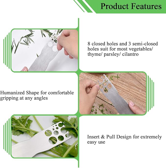 Stainless Steel Herb Stripper, Kale and Herb Stripping Tool/Vegetable Leaf Remover/Separator, Kitchen Gadgets/Stocking Stuffers for Women/Men/Adult