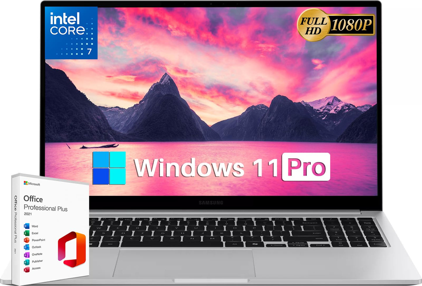 Samsung 2024 Newest Galaxy Book4 Business Laptop, 15.6 Fhd Display, Intel 10-Core Ultra 7-150U (Beats I7-1335U), 16Gb Ram, 1Tb S