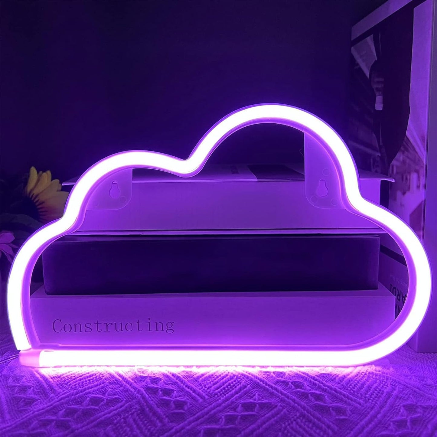 Bernicekelly Led Cloud Neon Sign - Purple Wall Decor, Battery/Usb Powered For Bedroom Aesthetic, Perfect For Kids Rooms And Parties