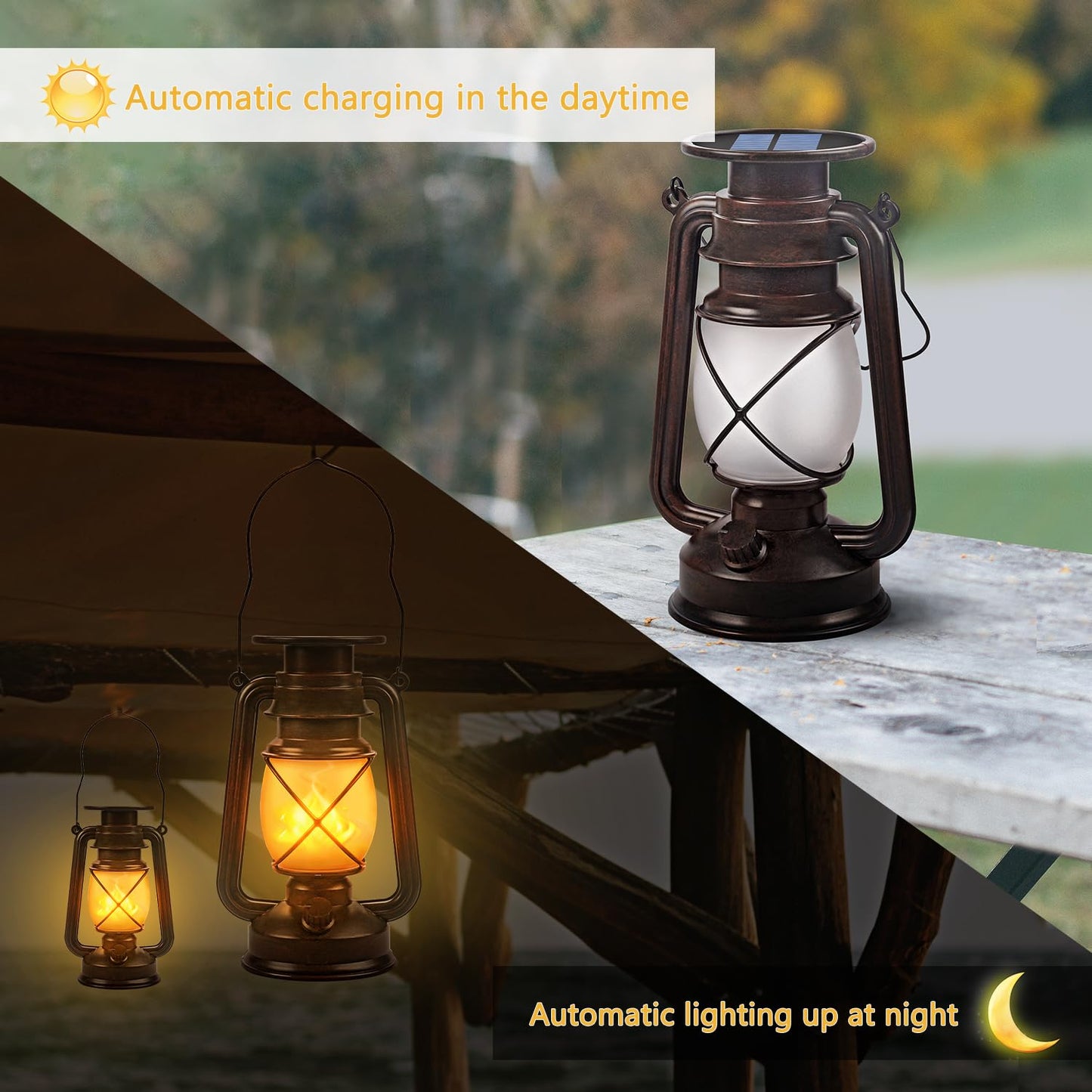 Marlrin Solar Lanterns - Outdoor Hanging Led Lights, Waterproof, 2 Pack, Bronze, Model Lvf-12-Ms-C, Perfect For Patio, Garden, And Yard Decor