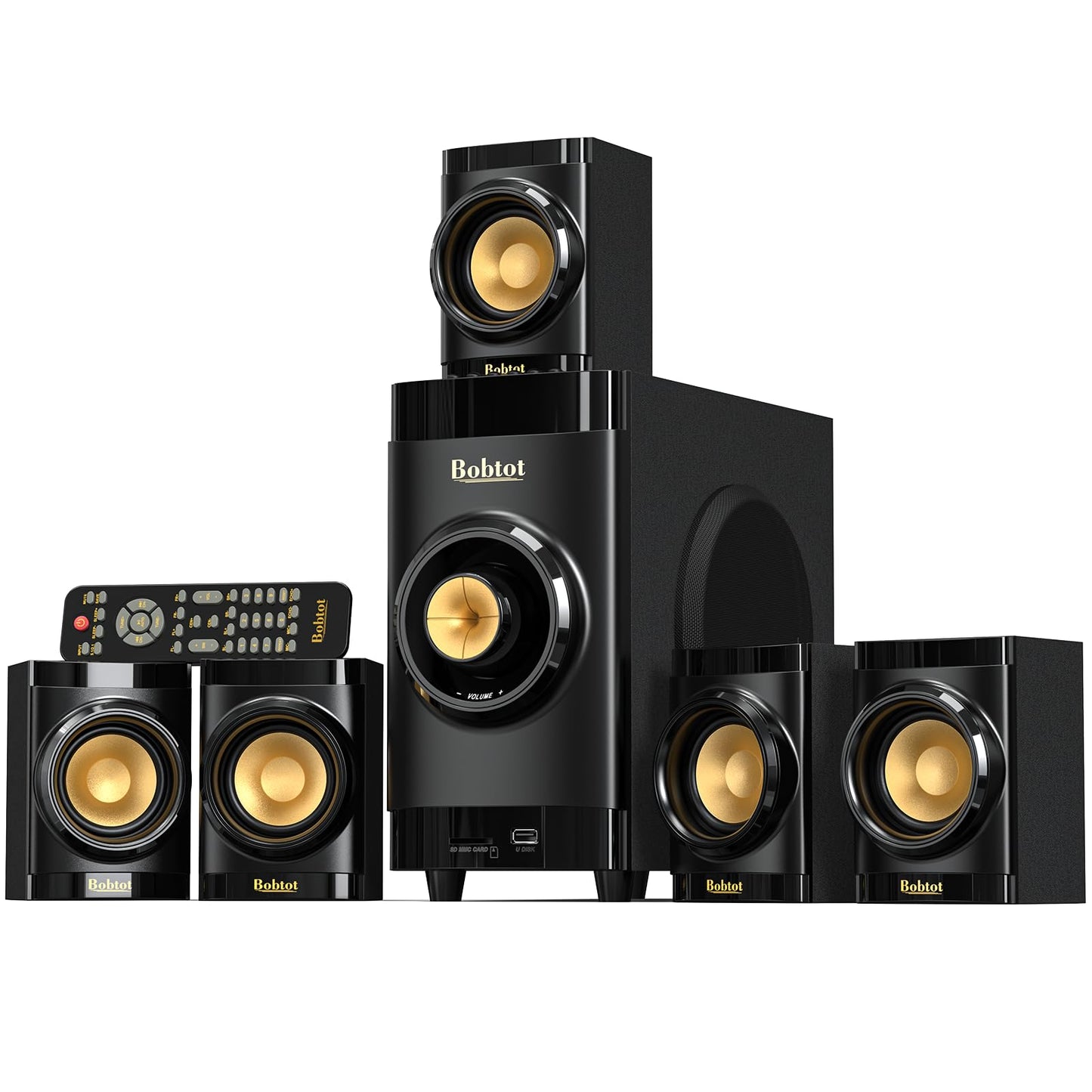 Surround Sound Systems Small 5.1 Home Theater System Speakers For Tv Subwoofer With Hdmi Arc Optical Bluetooth Input Stereo Home