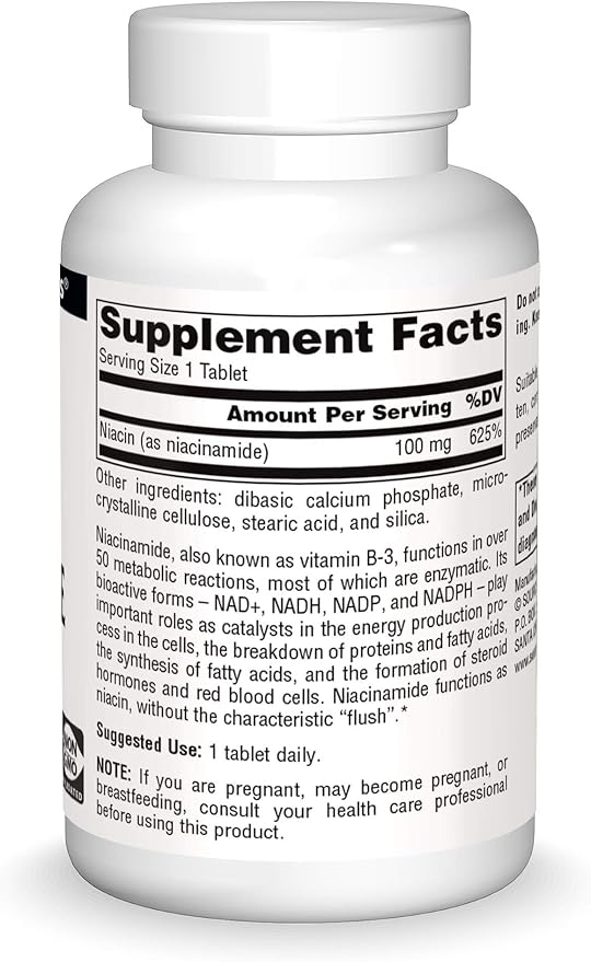 Source Naturals Niacinamide B-3, 100 mg Dietary Supplement - 250 Tablets