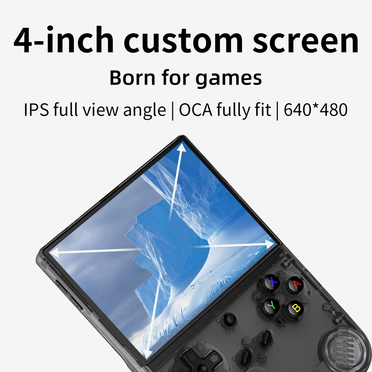 RG40XX V Retro Handheld Game Console , RG40XXV Game Console 4.0 Inch IPS Screen Linux System Built-in 64G TF Card 5017 Games Support TV Output 5G WiFi Bluetooth 4.2(Transparent Black)