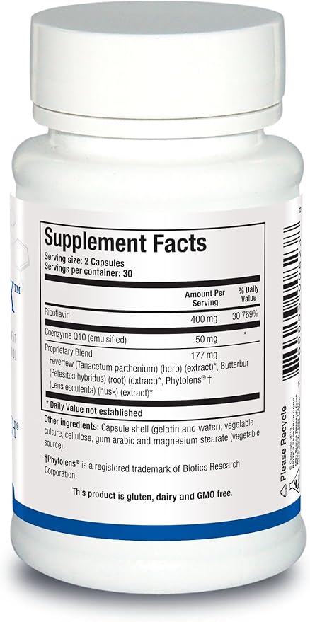 Biotics Research MygranX Neurological Support, Supports Mental Wellness & Calm Support, Muscle Relaxation, Butterbur, Feverfew 60 Capsules