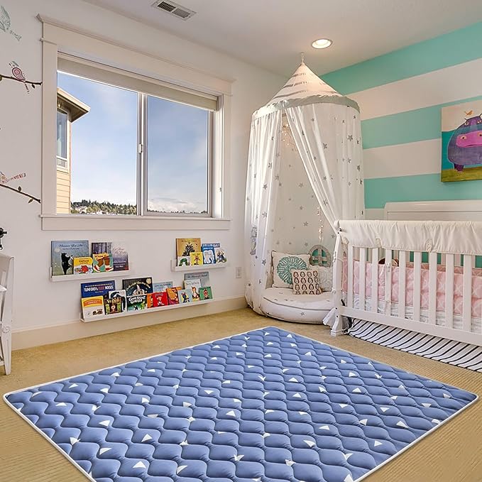 Baby Play Mat 79" X 63", Premium Thicken Foam One-Piece Crawling Mat, Extra Large Non-Slip Cushioned Activity Playmats for Babies, Toddlers, Infants, Play & Tummy Time