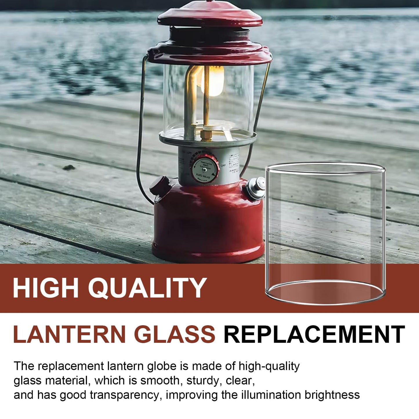 Batator Glass Globe For Dual Fuel Lanterns Replacement - Compatible With Coleman Model 288 Series Propane Lanterns -   Resistant Outdoor Lighting Accessories For Camping  Hiking & Emergency Use