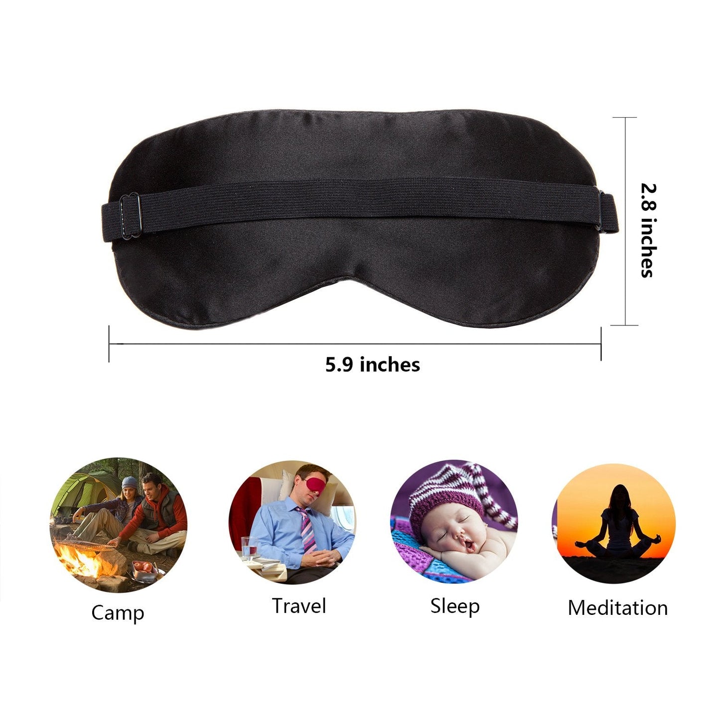 NMM Global 100% Natural Silk Sleep Eye Mask Kids, Cute Night Sleeping Mask with Adjustable Elastic Strap for Newborn (Baby Blue Small)