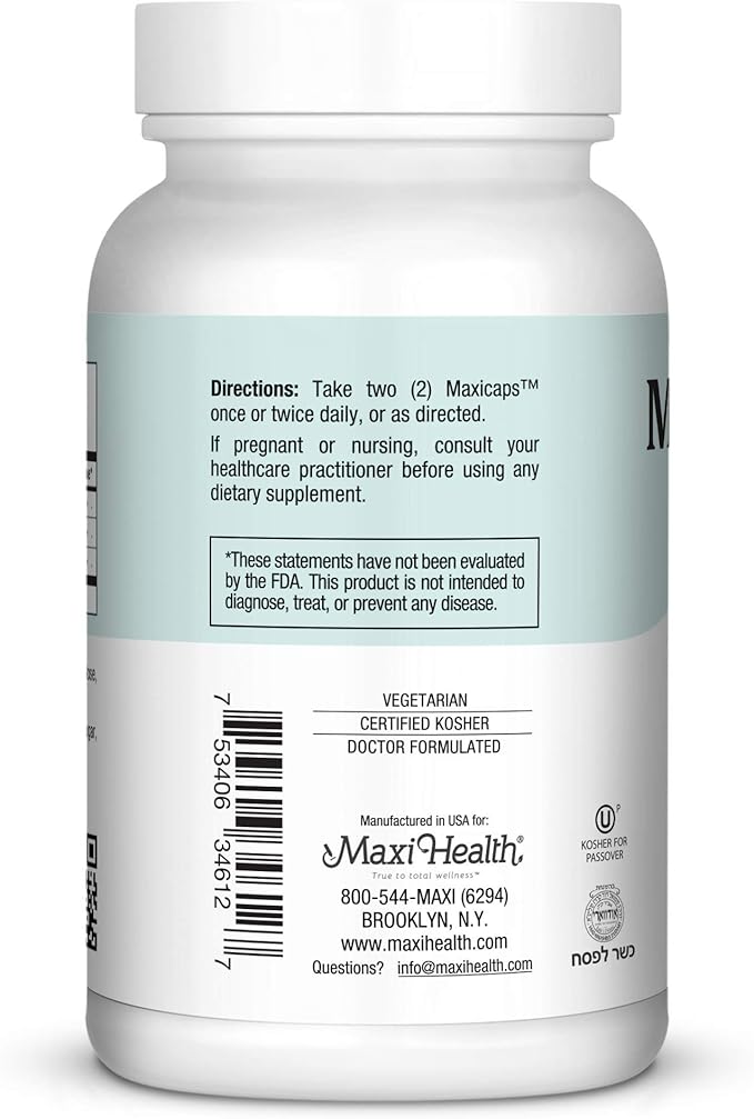 Maxi Kosher for Passover Calm Serenity and Relaxation Support Capsules, 120 Count