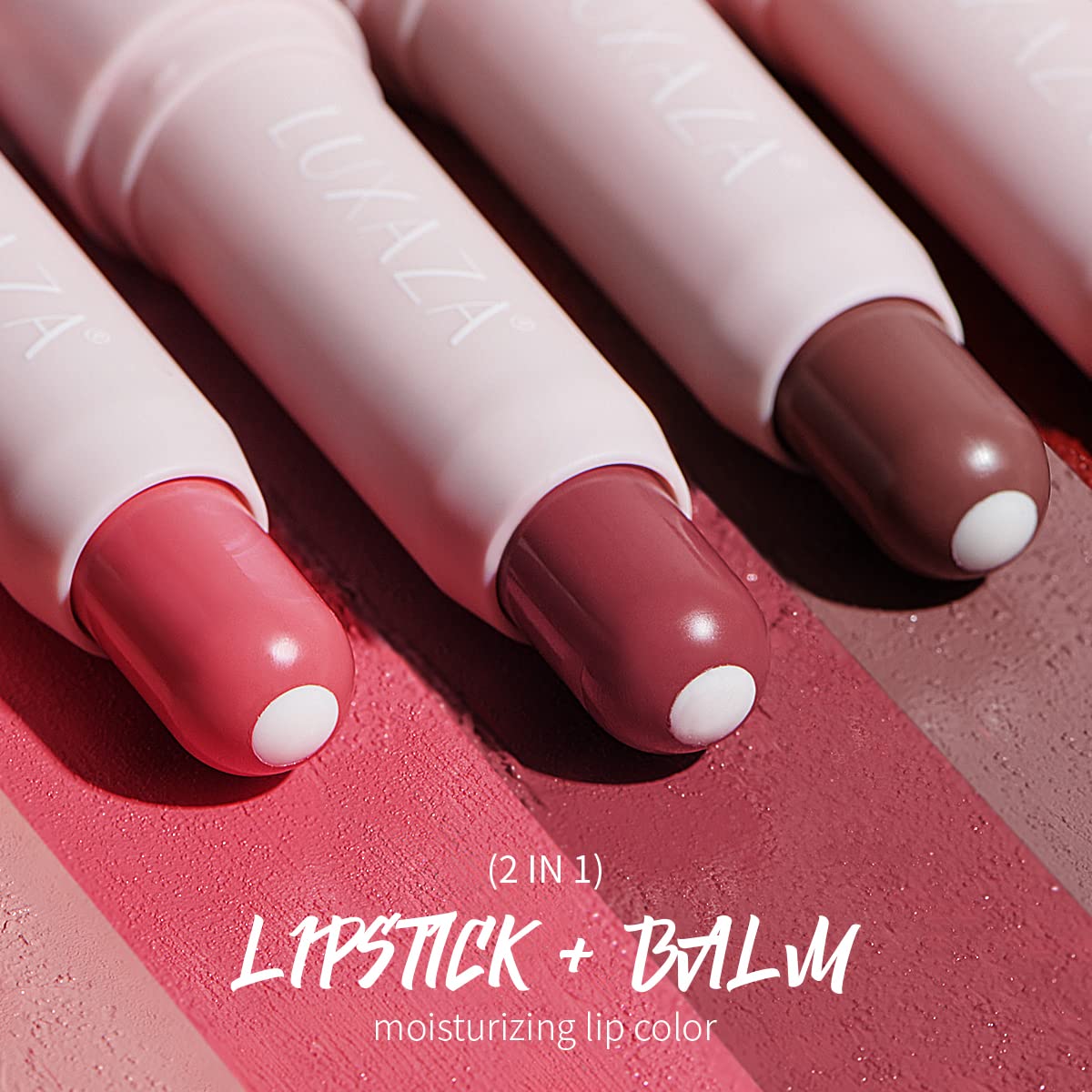 Tinted Lip Balm Chapstick with Color, Natural Semi - Gloss Finish, Hydrating/Coloring 2 in 1 Moisturizer Lip Stick for Girls & Women #02 Rose-In-Love