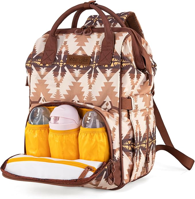 Montana West Wrangler Callie Diaper Bag Backpack with Stroller Straps Southwestern Multifunction Baby Travel Bag WG2210-9110TN