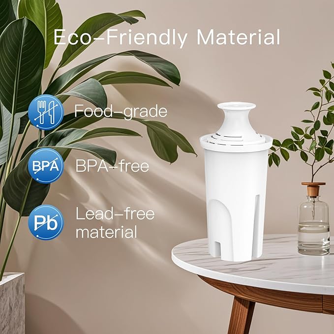 Replacement Filters for All Brita® Pitchers and Dispensers, Fits Brita® Classic OB03, Mavea® 107007, and More, NSF/ANSI 42 Certified, Last Up to 2 Months or 40 Gallons (Pack of 4)
