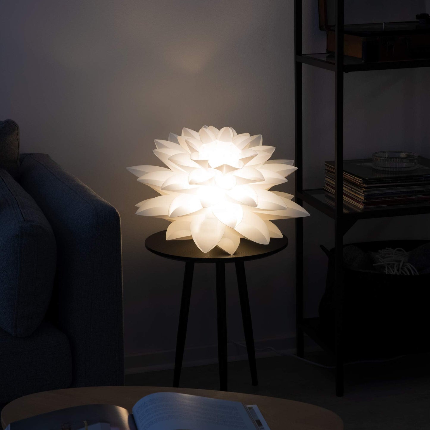 Kwmobile Puzzle Pendant Lamp Shade - Lotus Flower Diy Kit - 20 White Polypropylene, Model 38946_M000096