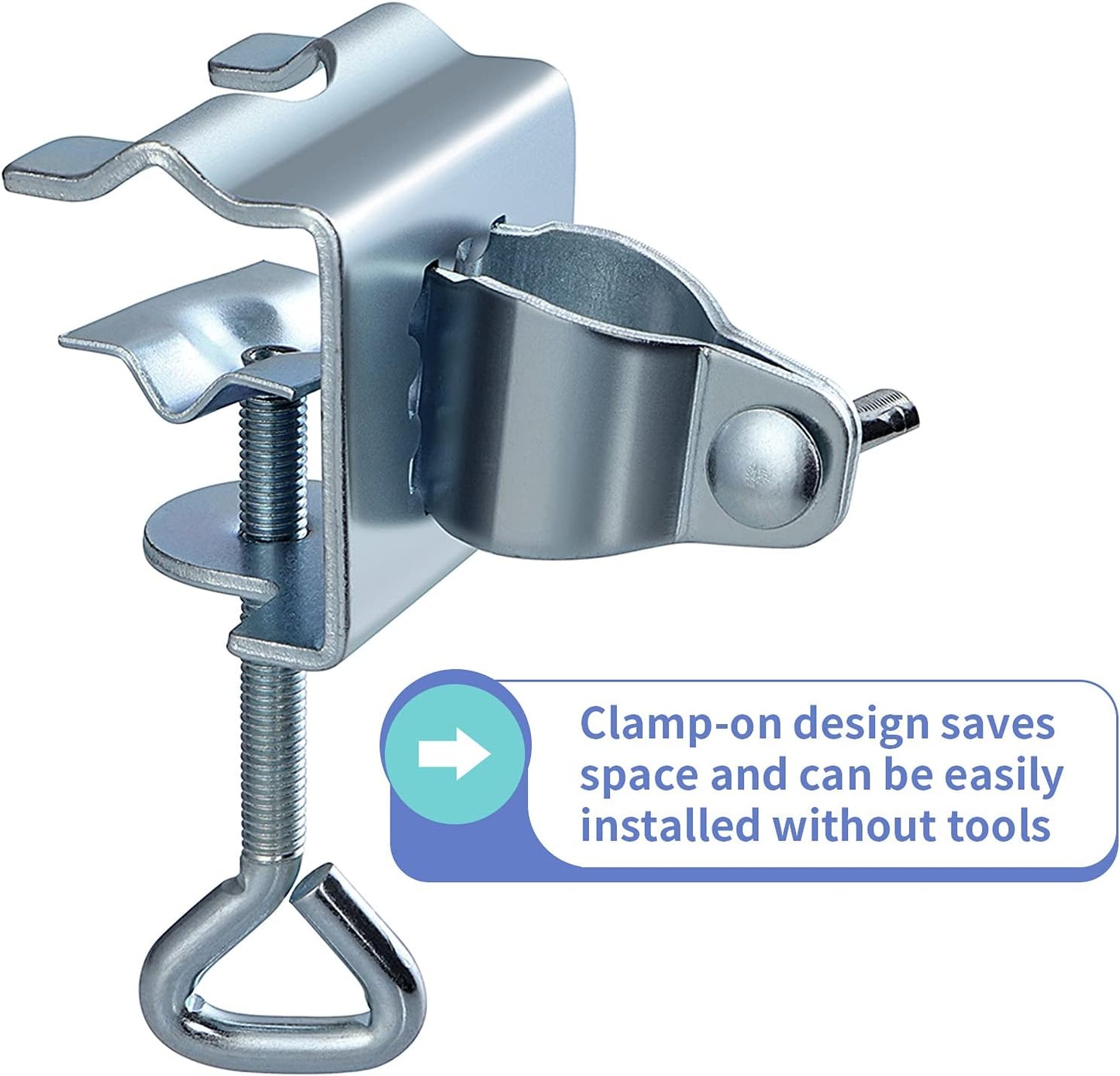 MOLIGOU Deck Umbrella Clamp, Parasol Holder Clip, Patio Balcony Umbrella Stand Clip, Mount to Railing (Pack of 2)