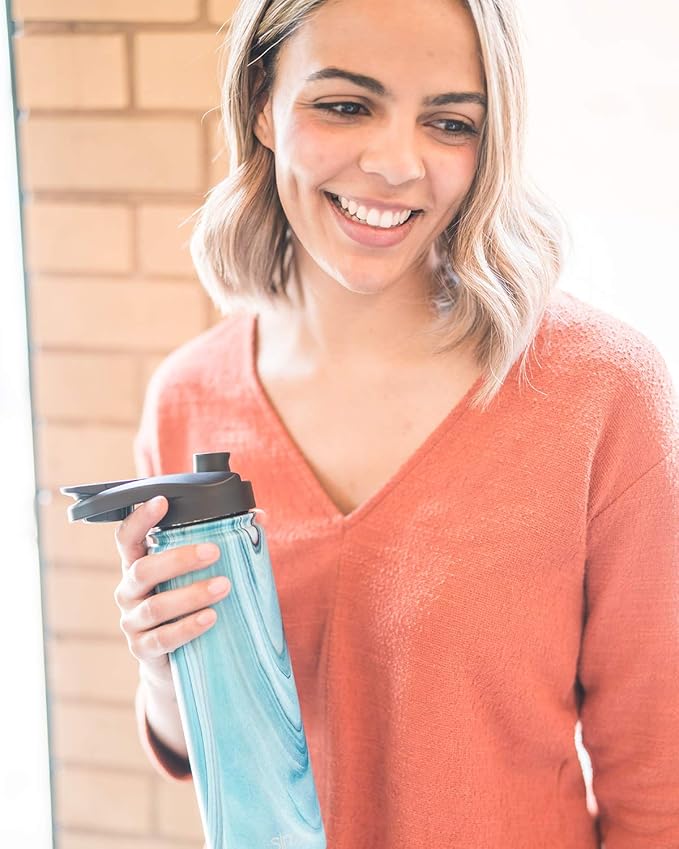 Simple Modern Chug Sports Lid - Fits All Summit and Hydro Flask Wide Mouth Water Bottle Sizes - Leak Proof Handle Cap for 10, 12, 14, 16, 18, 20, 22, 24, 32, 40, 64 & 84 oz Graphite