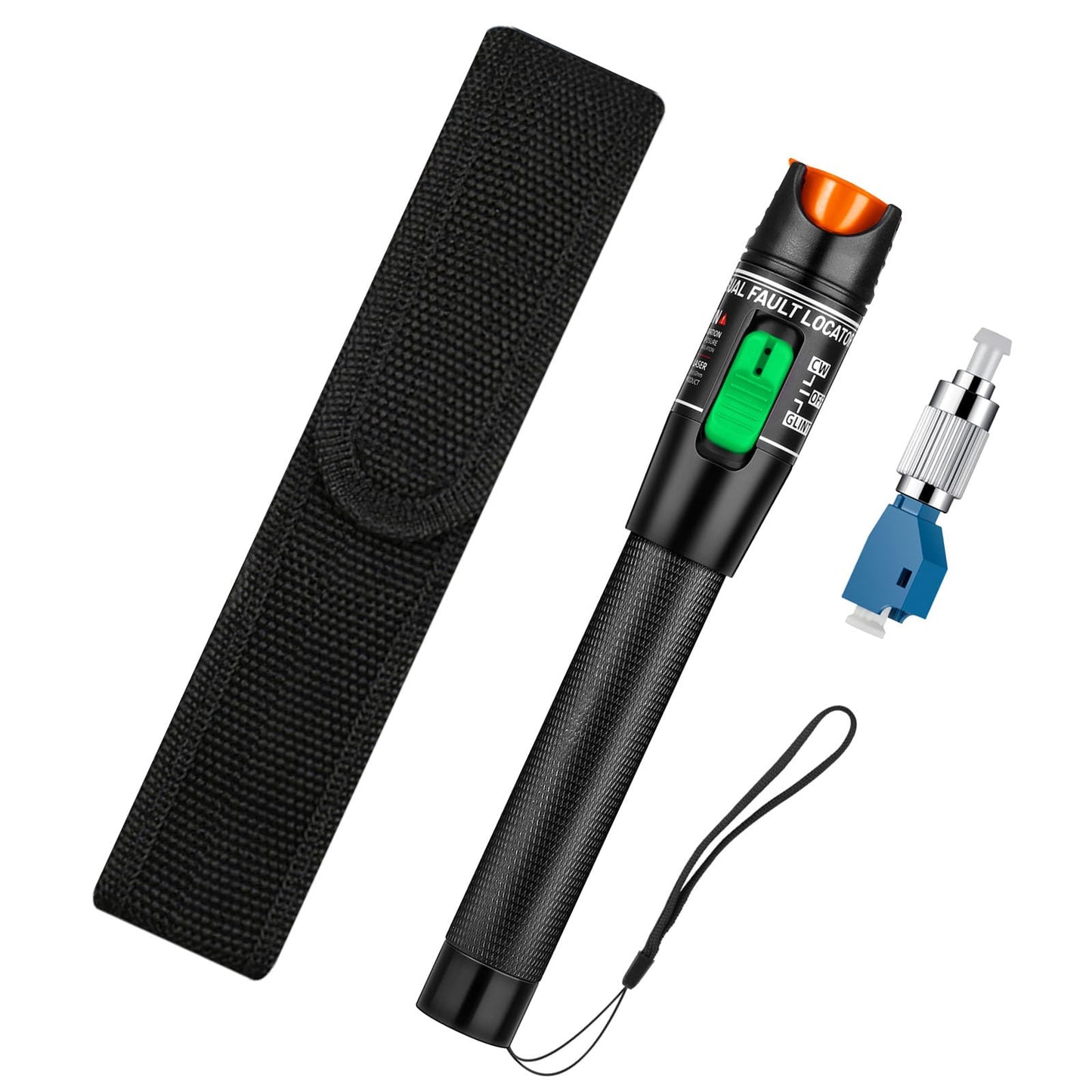 Moocci Visual Fault Locator Fiber Optic Tester - Fiber Optic Cable Tester Meter with FC to LC Adapter - Tools Tester Kit for LC/FC/SC/ST, Network Cable Test