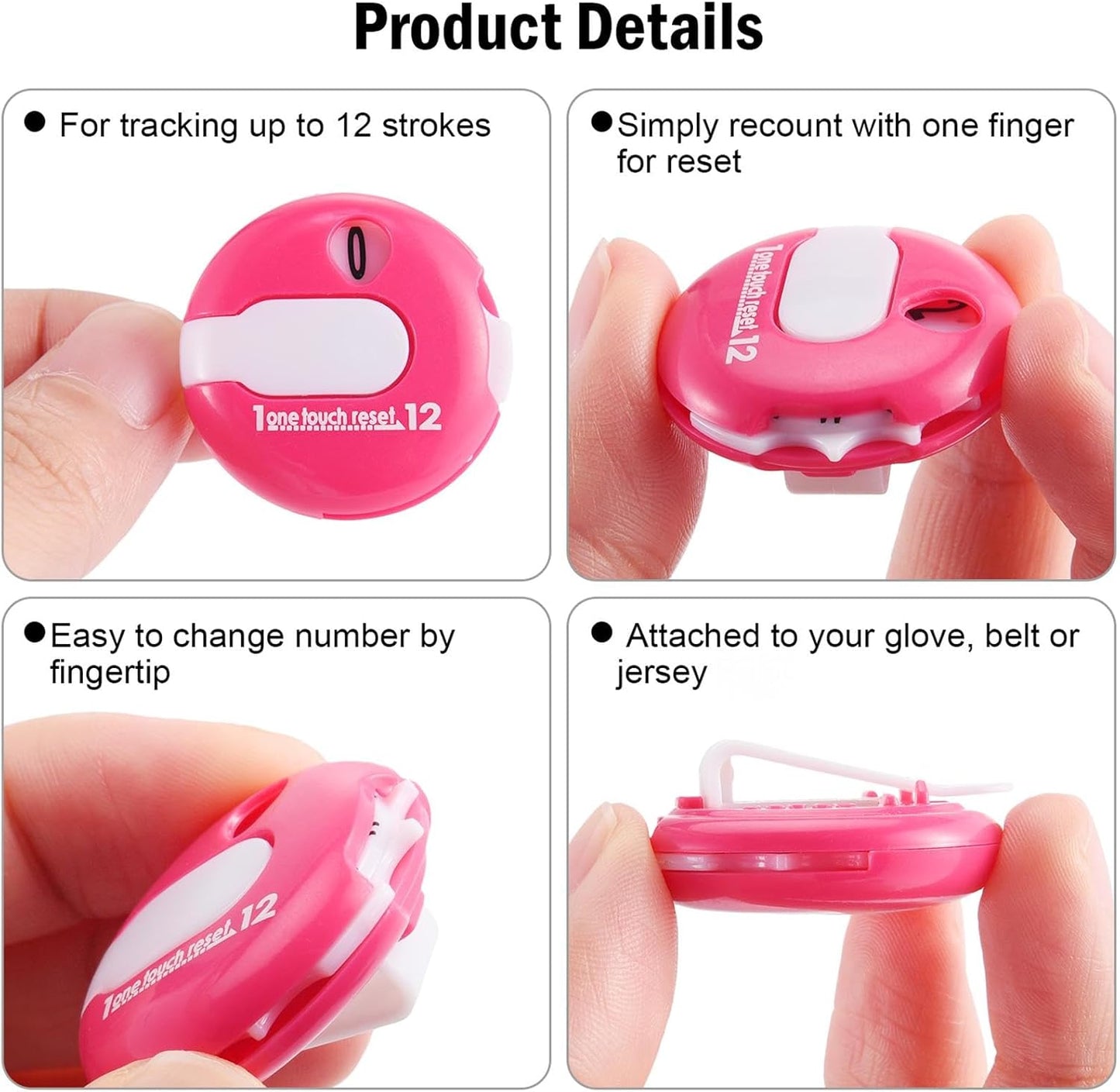 Weewooday 2 Pieces Golf Score Counter Golf Stroke Counter Golf Counter Clicker with One Touch Reset for Golf Game Scorekeeper Outdoor Activities Sport (Black and Red)