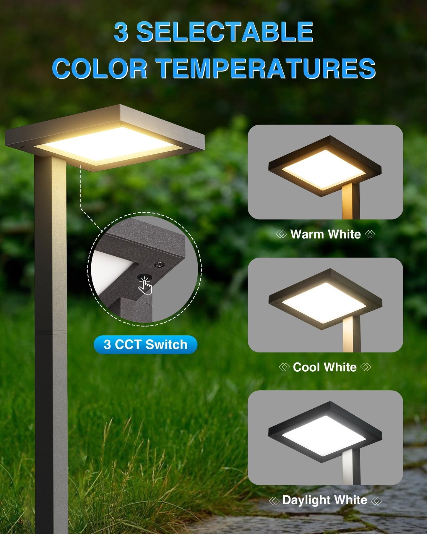 Sunvie 3Cct Low Voltage Pathway Lights Wired Pathway Lights Outdoor 5W 3000K Anti Glare Led Low Voltage Landscape Lighting Waterproof Landscape Path Lights For Walkway Backyard Garden Patio  4 Pack