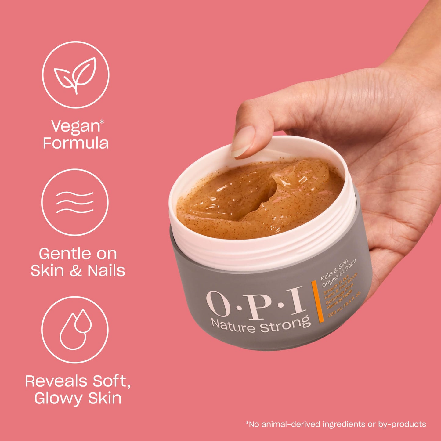 OPI Nature Strong Nails & Skin - Smooth It Out Hand & Foot Scrub | Gently Exfoliates Rough, Dry Skin for Moisturizing, Hydrated