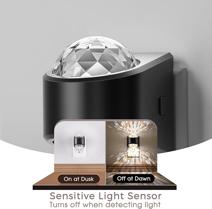 Night Light, Night Lights Plug into Wall, LED Projector Night Light, Soft White for Bedroom, Dimmable Brightness Dusk to Dawn Nightlight for Kids, Nursery, Bathroom, Home Decor, Gaming Room