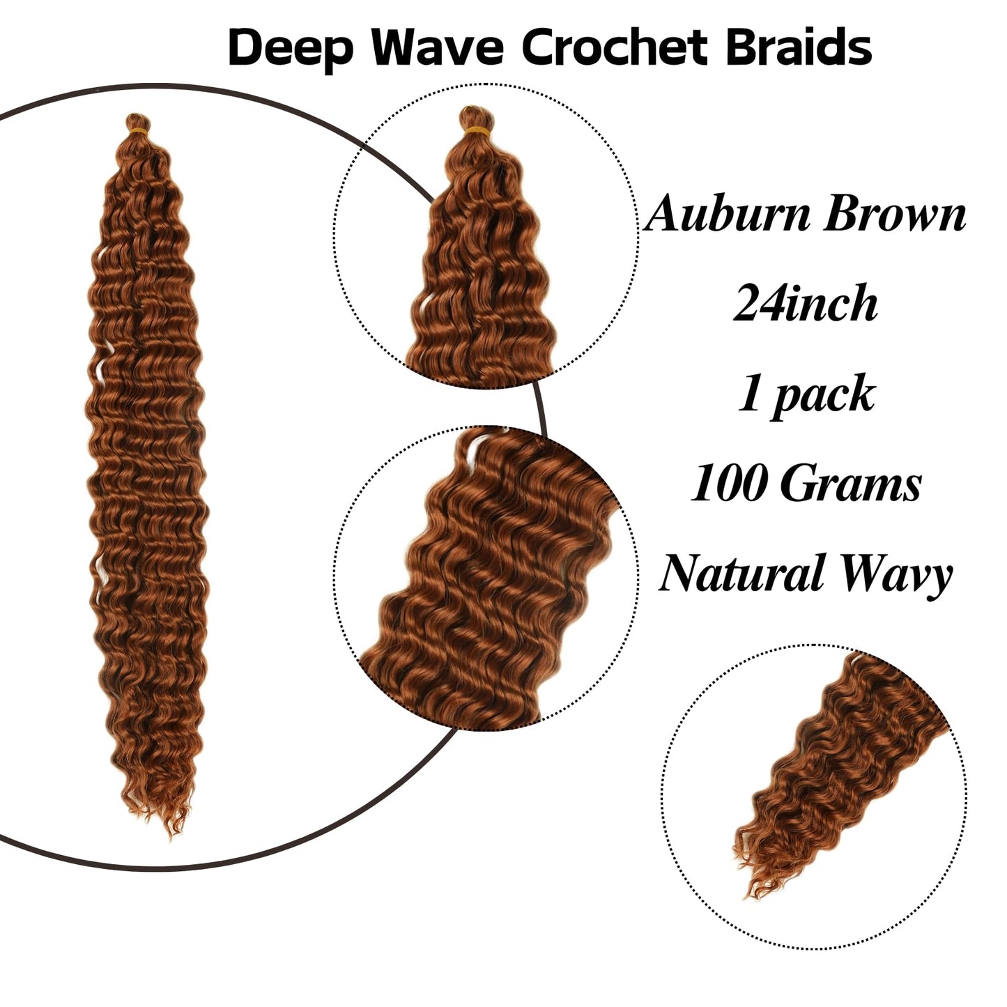 Auburn Brown Boho Braiding Hair Pre stretched Curly Braiding Hair for Boho Braids Bohemian Braids Hypoallergenic Knotless Ez Bra