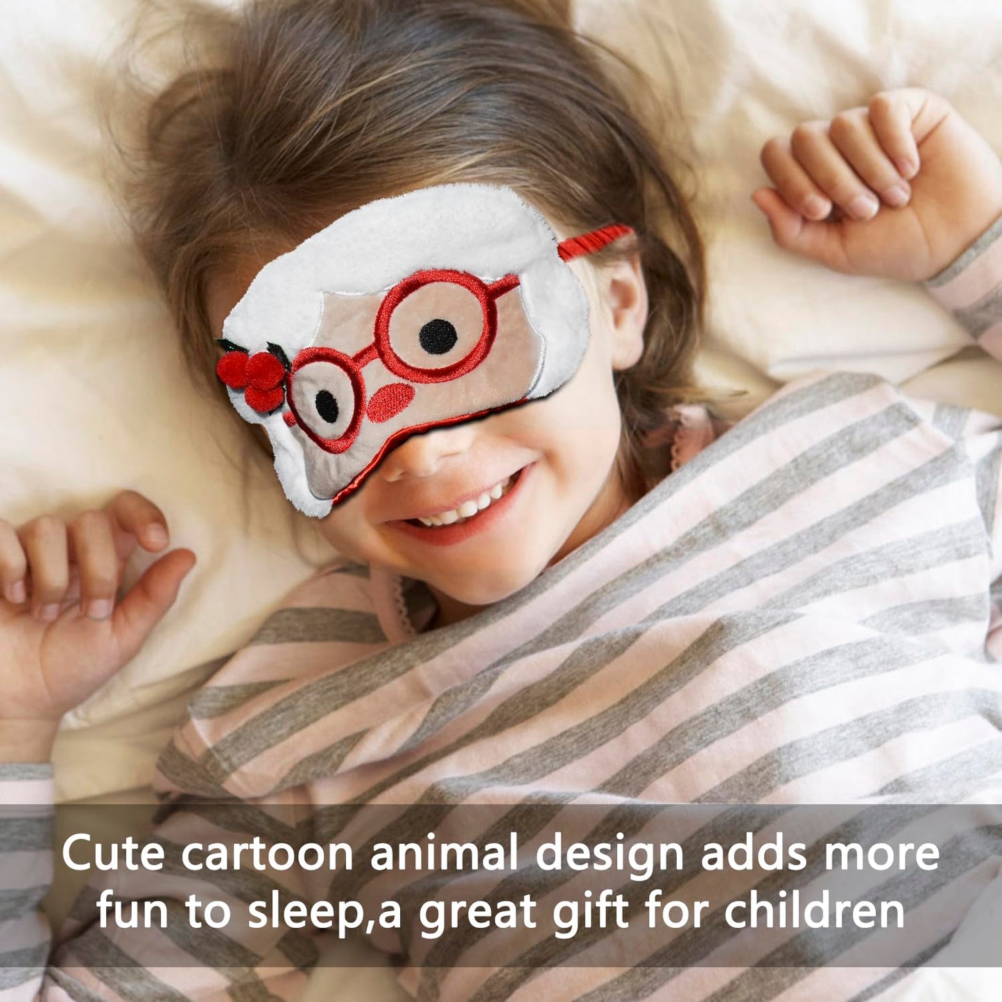 VHOPMORE Cute Sleeping Mask Sleep Mask, Funny Santa Claus Soft Plush Eye Mask for Travel Nap Sleeping Chrismas Blindfold Eye Cover Eyeshade for Adult Kids Girls Teens Men Women - Santa Claus