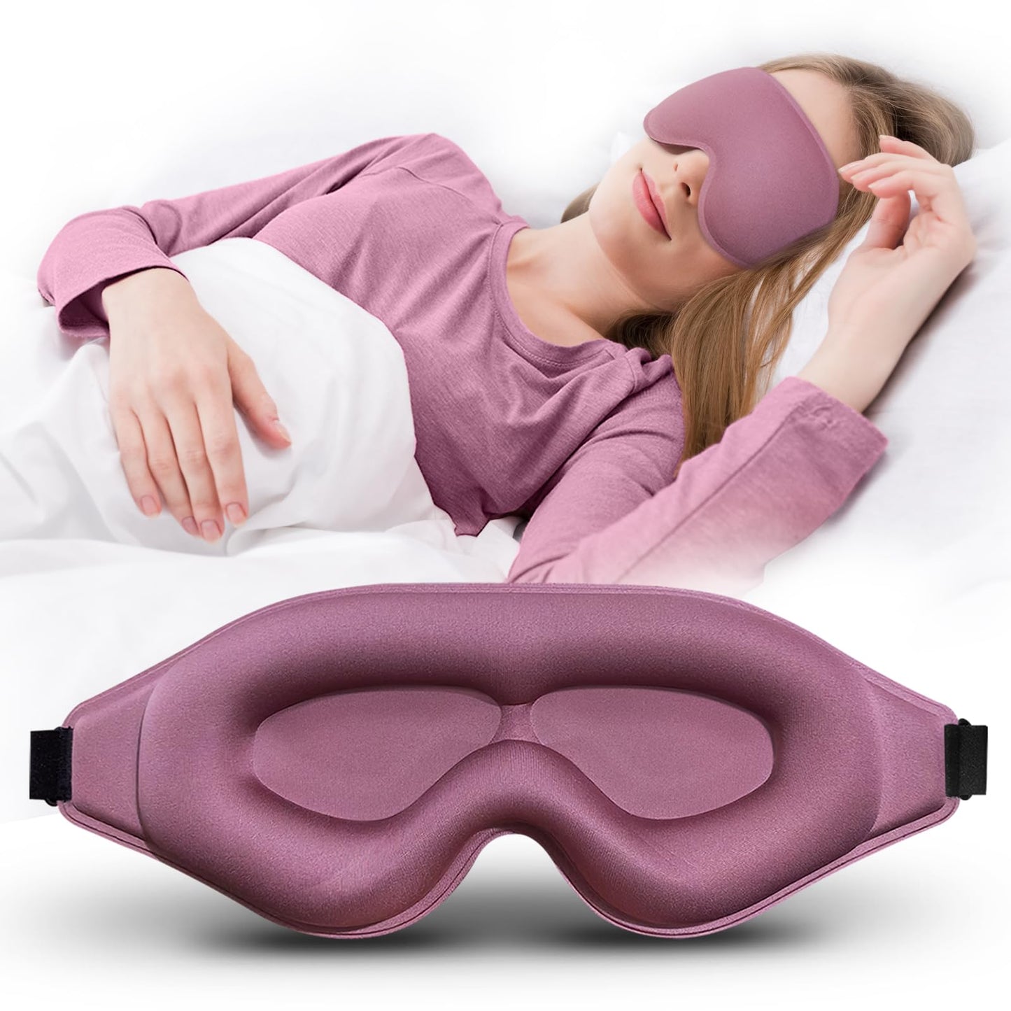 Clbxzwc 3D Advanced Eye Mask for Sleeping, Ultra Delicate Soft Skin Friendly Eye mask,100% Blackout Sleep Eye Mask for Sleep, Eyelash Extension Sleep mask, Sleeping Eye Masks for Men and Women