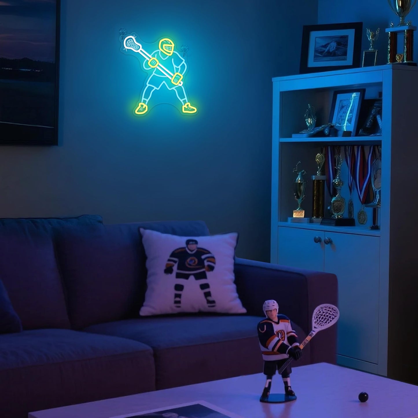 Lacrosse Neon Sign-Dimmable Sport Wall Decor With Usb Power  Unique Lacrosse Gifts For Boys & Men  Led Bedroom Light For Man Cave College Dorm Lacrosse Fan Accessories