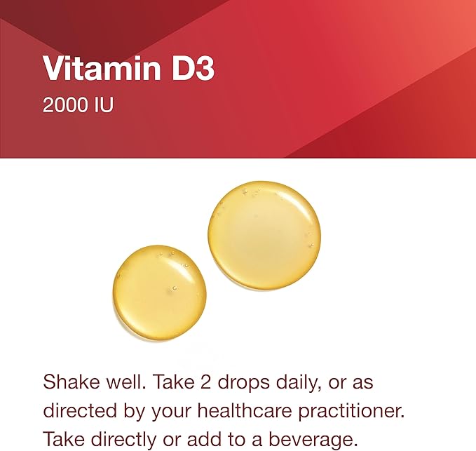 PROTOCOL FOR LIFE BALANCE Liquid Vitamin D3-2,000 IU - Immune Support Strong Bones and Teeth Health - 1 Fl Oz