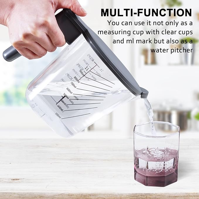 11-Piece Measuring Cups and Spoons Set with Stackable Measuring Cup, Lid, and Dough Scraper, Unique Kitchen Gadgets for Baking and Cooking, BPA-Free, Dishwasher Safe