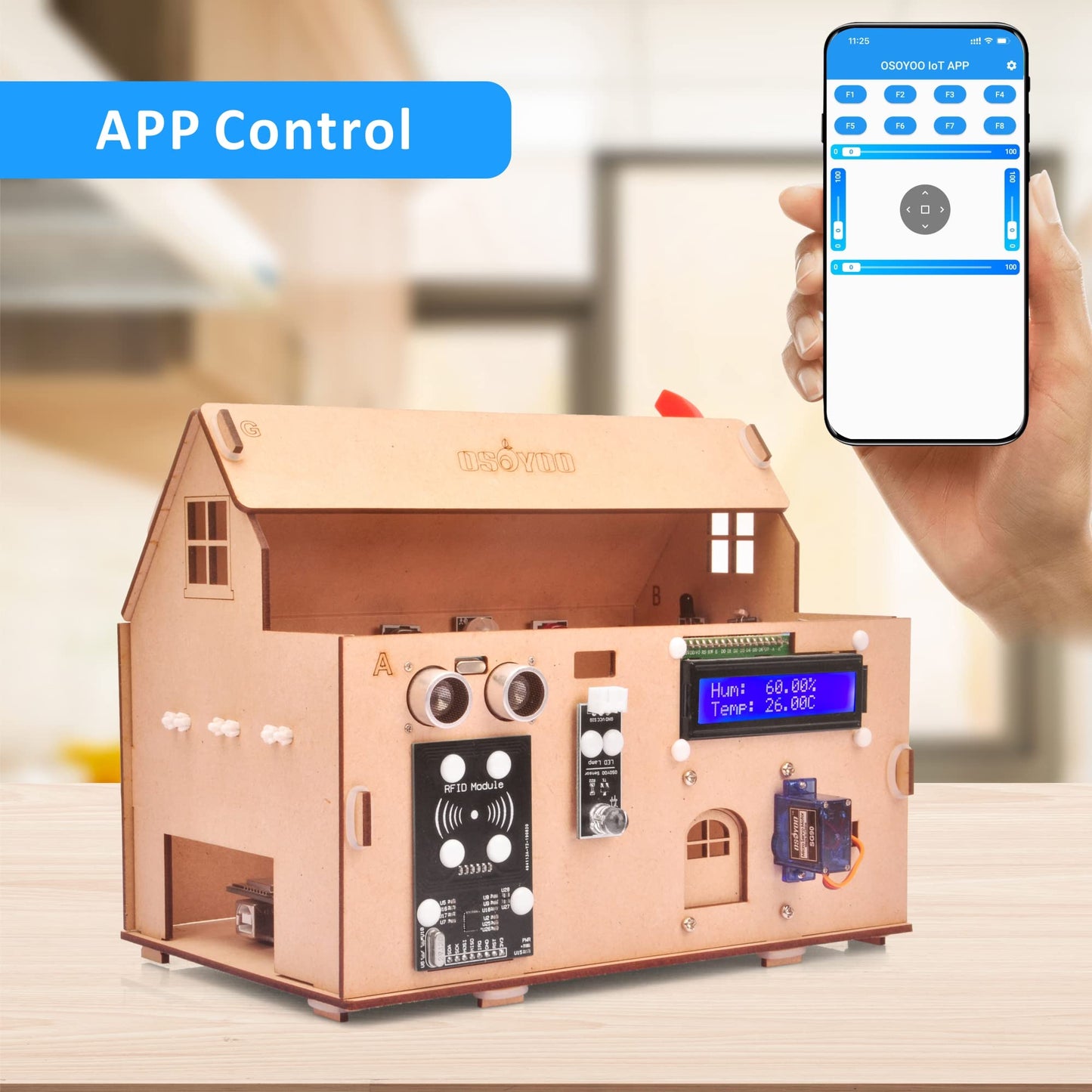 Osoyoo Smart House Iot Starter Kit For Arduino Mega2560,Learning Stem Electronic Engineering Coding Programming, Diy Home Automa