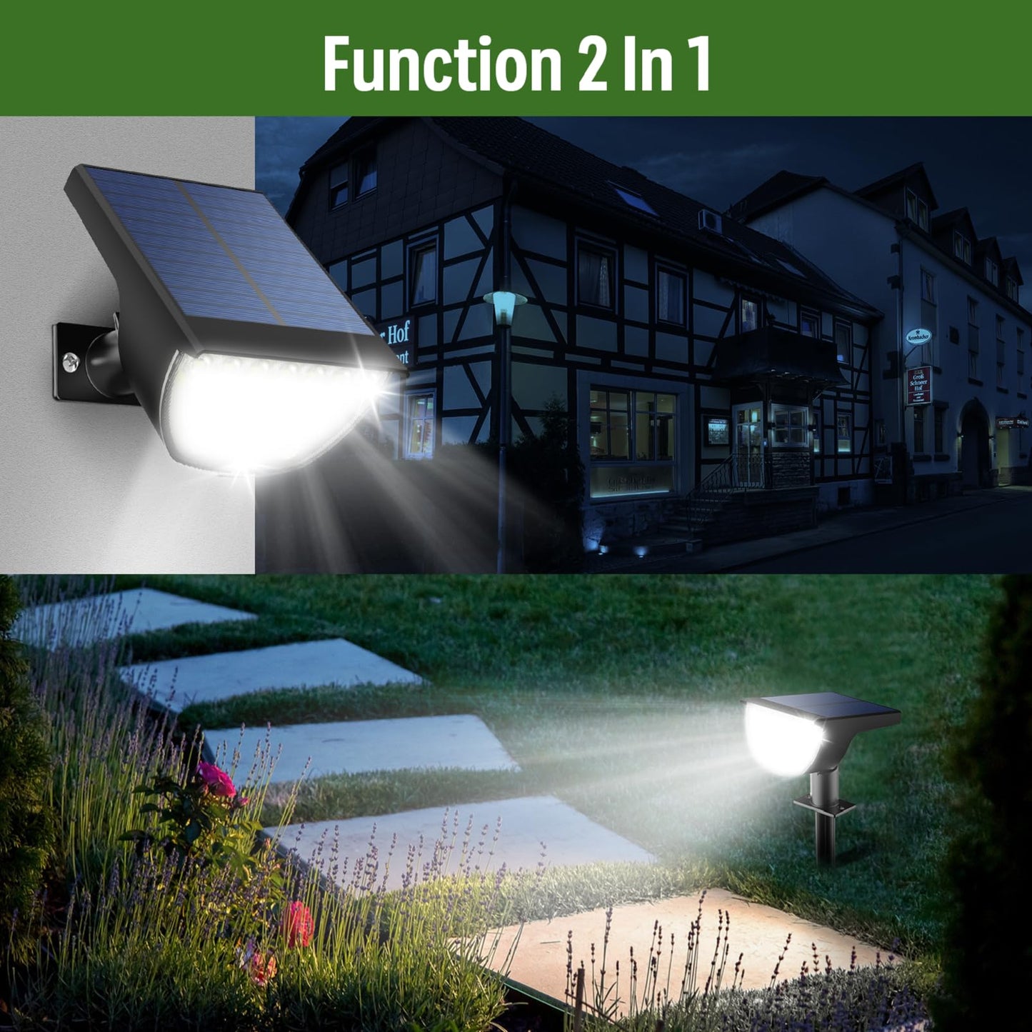 GKGG Solar Spot Lights, 76 LED, Waterproof IP65, 3 Lighting Modes, 6 Pack, Cool White, Model D-014