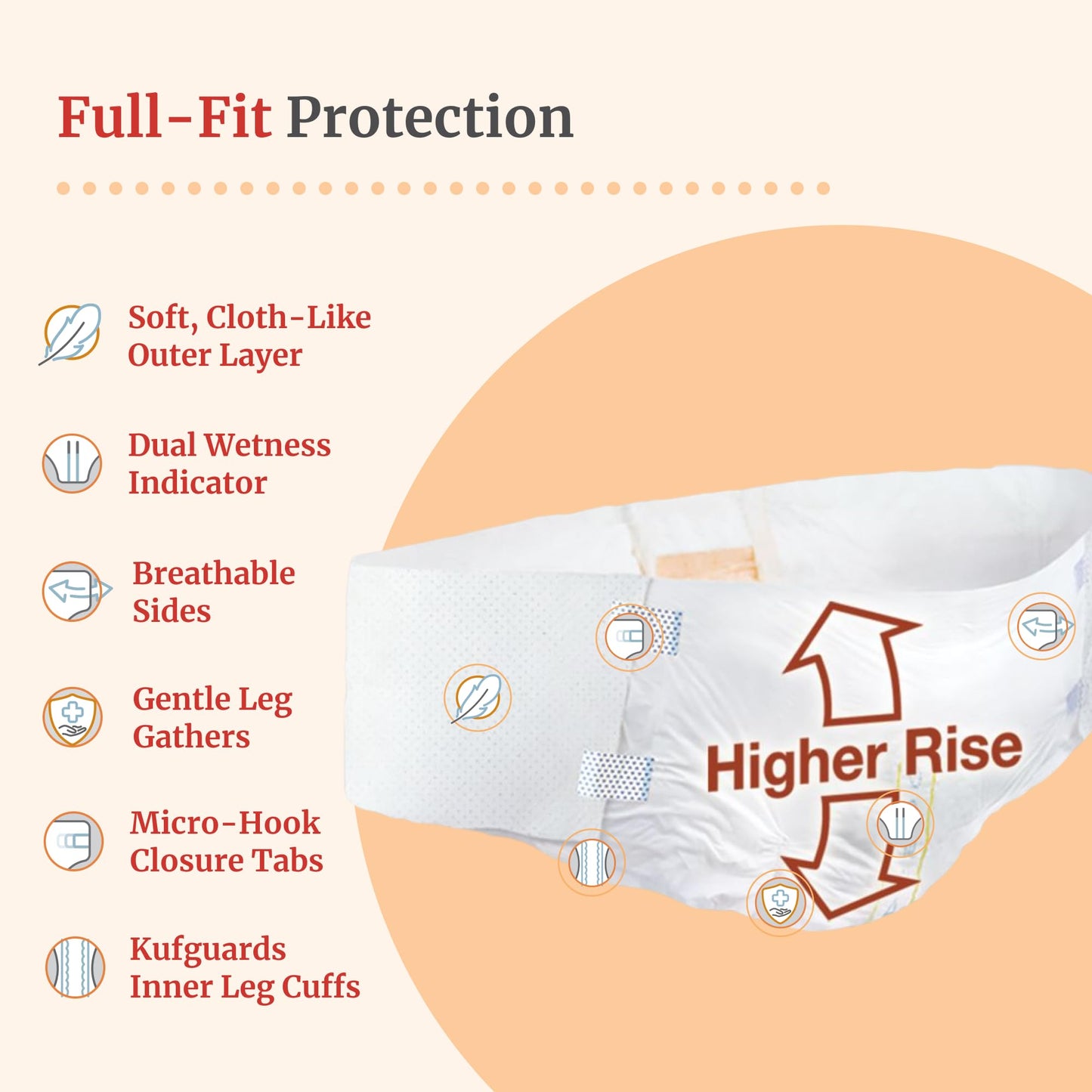 Tranquility Hi-Rise Bariatric Disposable Briefs - XXXL - 32 ct, Peach, 8 Count (Pack of 4)