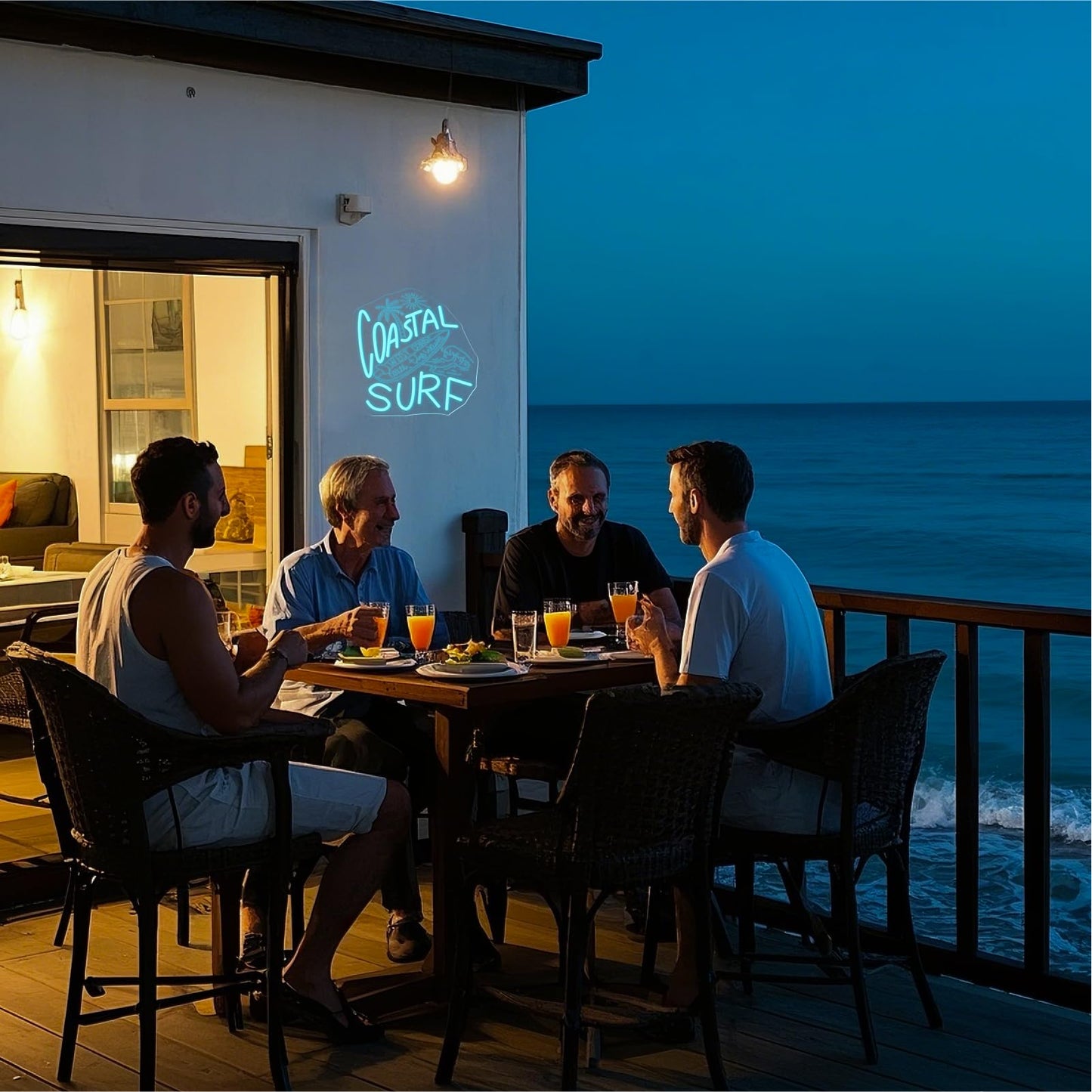 Ineonlife Coastal Surfing Neon Sign Surfboard Neon Sign For Wall Decor Funny Led Light For Game Room Bedroom Bar Club Decor Teen Boy Man Cave Holidays Birthday Surfer Gift
