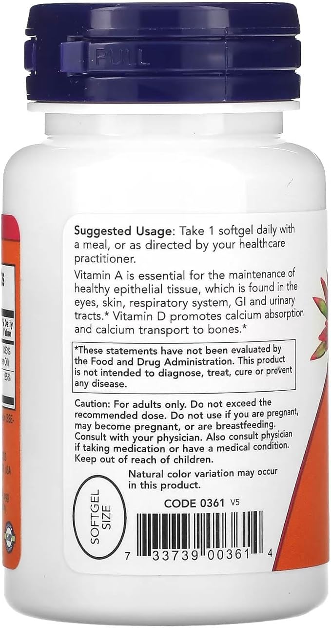 Ultra A & D3, 100 Softgels by Now Foods (Pack of 3)