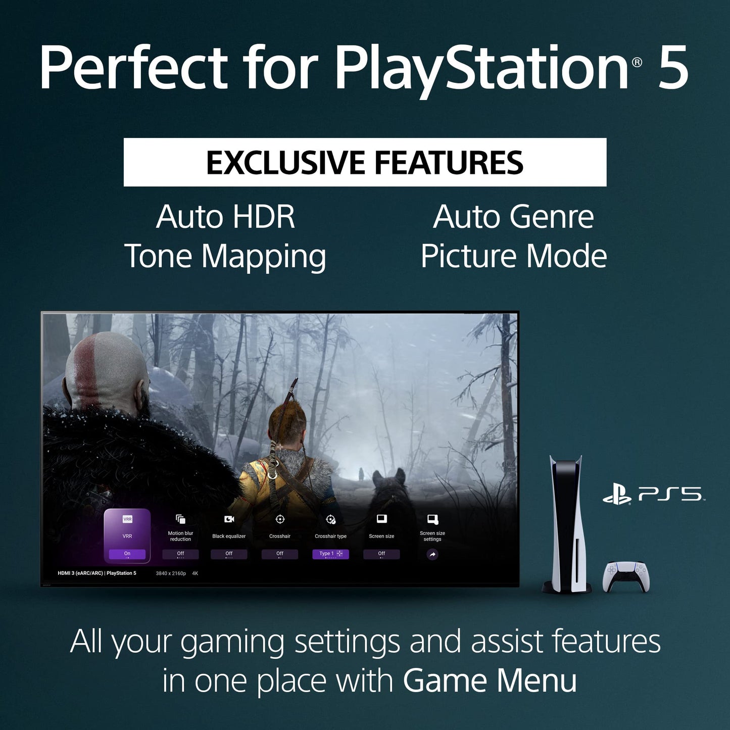 Sony 65 Inch 4K Ultra HD TV A95K Series: BRAVIA XR QD-OLED Smart Google TV with Dolby Vision HDR, Exclusive Features for Playstation 5 Black (2022)