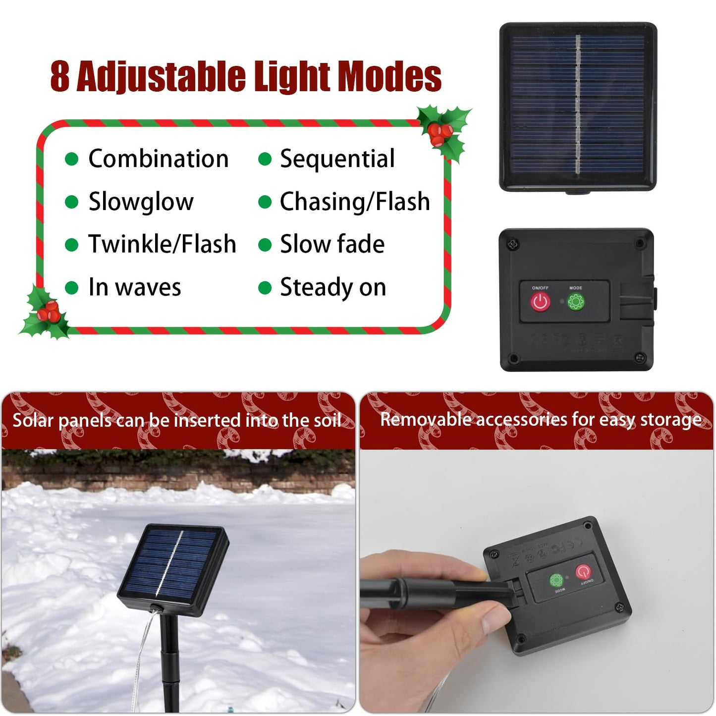 Quimoy 12Pcs Candy Cane Lights  21 Solar Christmas Decorations Outdoor  Candy Cane Pathway Lights With 8 Lightingmodes  Waterproof Christmas Yard Decorations For Lawn Driveway Walkway Sidewalk