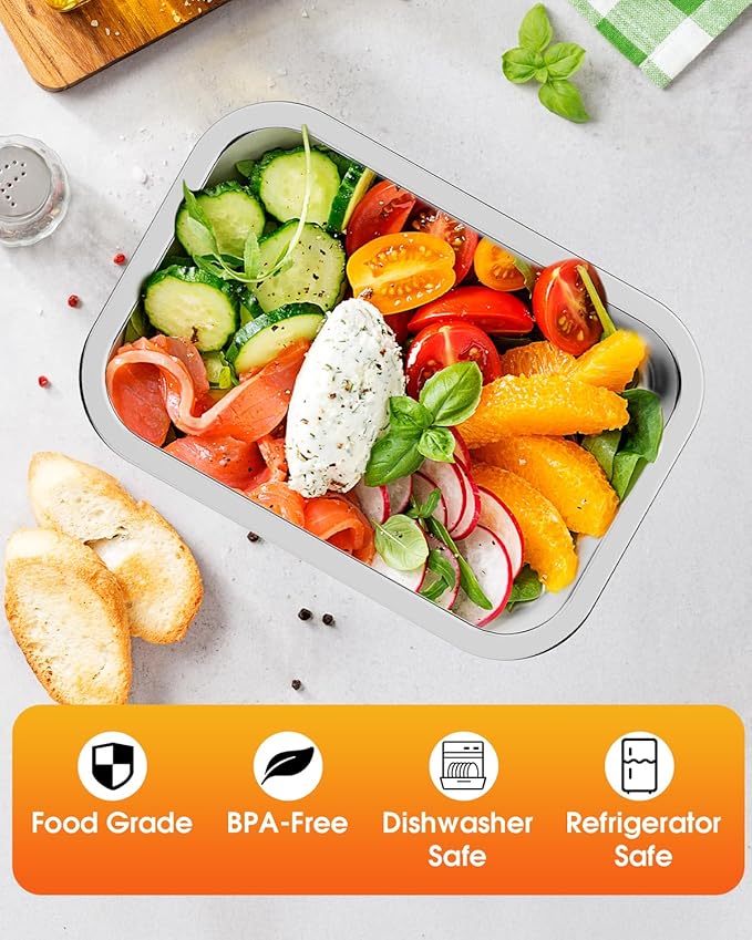 Cordless Electric Lunch Box 1.2L Stainless Steel Container