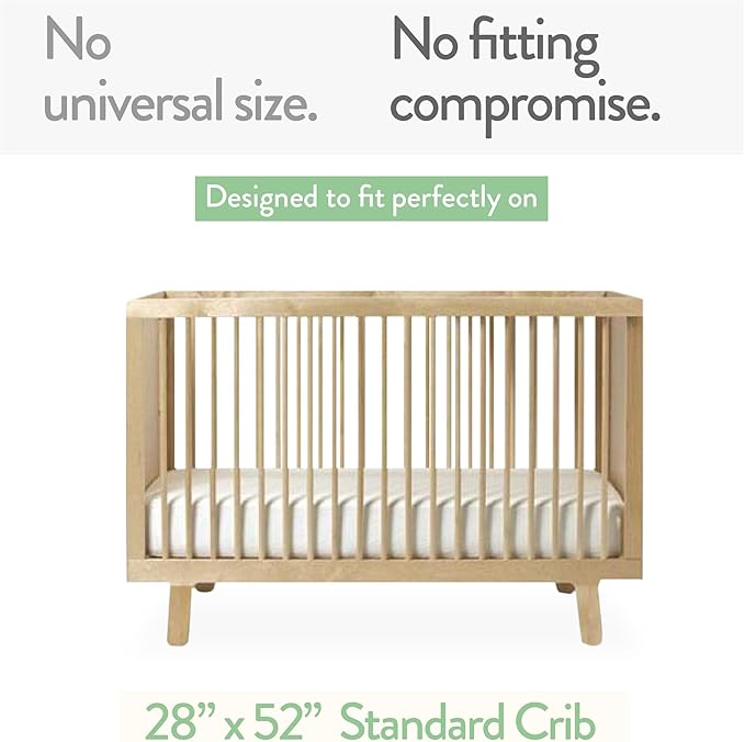 Joey + Joan Fitted Crib Sheets 28 x 52 – Compatible with Standard Crib Mattress and Toddler Bed – 100% Jersey Cotton – Light + Dark Sage Green – 2 Pack