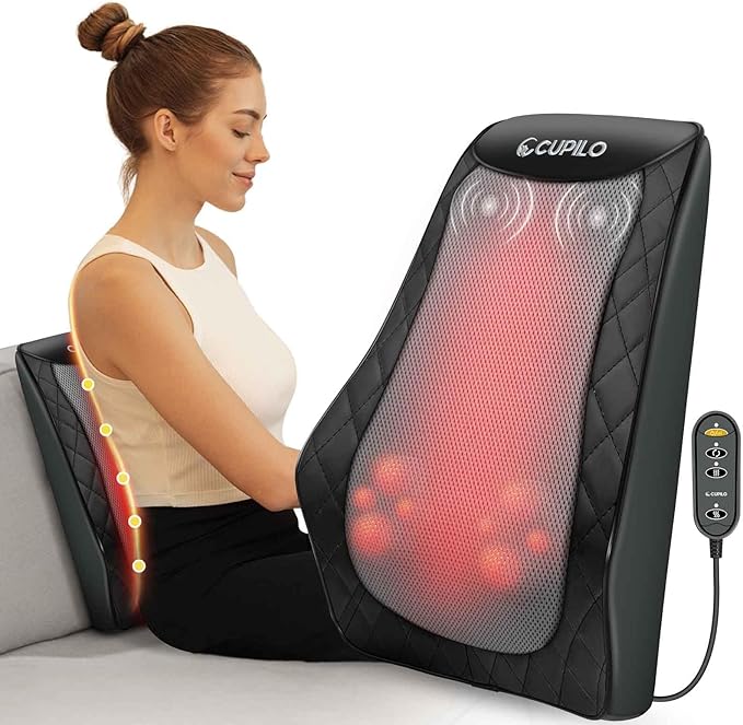 CuPiLo Back and Neck Massager, FSA Eligible HSA Store Massager for Pain Relief Deep Tissue, Heated Massage with Vibration,...