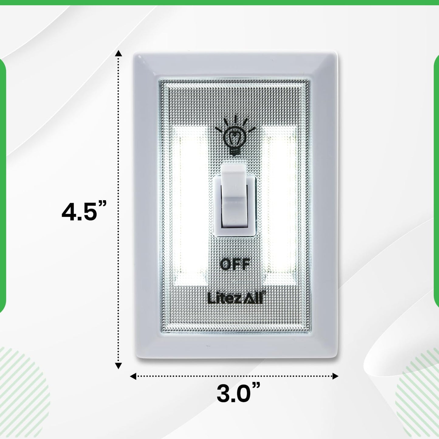 Litezall Cob Led Night Light Switch - 200 Lumen, Battery Operated, 12 Pack, Wireless, White, Model Pswitch1248, Gifts For Men